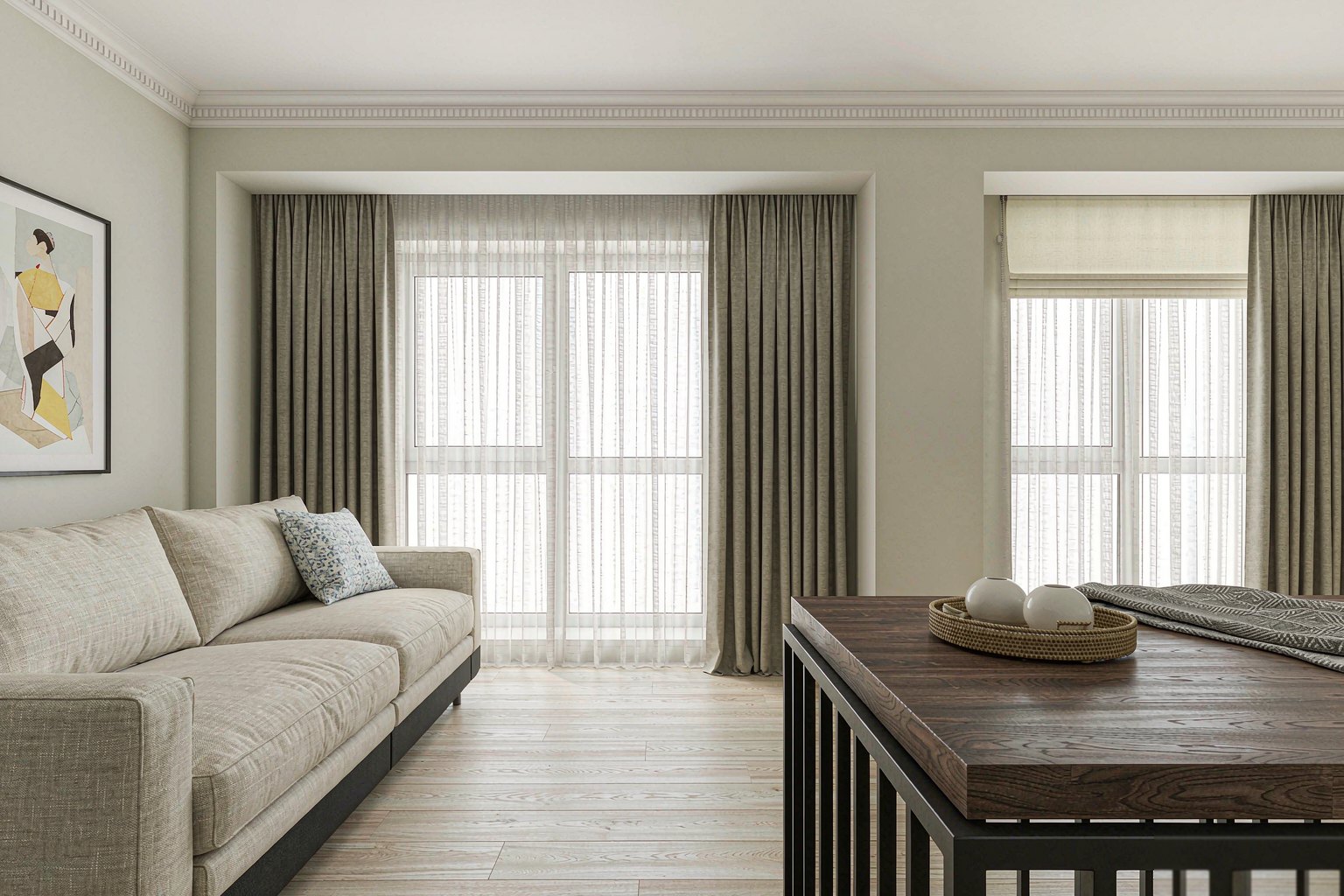 City Centre One-Bedroom — interior and living space